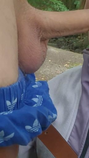 Almost caught cheating outdoors by stranger hikers - fast sex in the forest!   Clip 1
