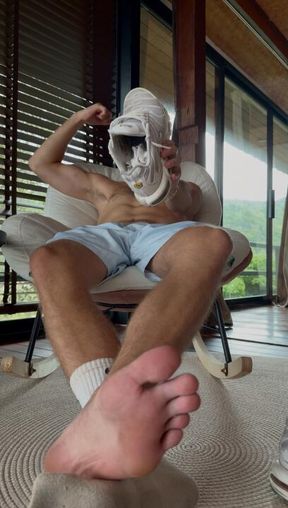 POV: Sitting in front of Daddy’s sweaty socks & superior soles…
