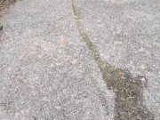 Relief on the Stoop- almost caught ! trans piss