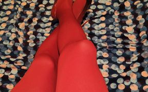 Teasing in My Red Pantyhose