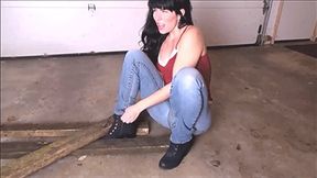 Boot Gets Stuck Leaving My Foot Trapped Between Heavy Wood Planks -mp41920x1080p