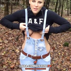 Lara CumKitten - Crazy jeans piss with a great facial quickie