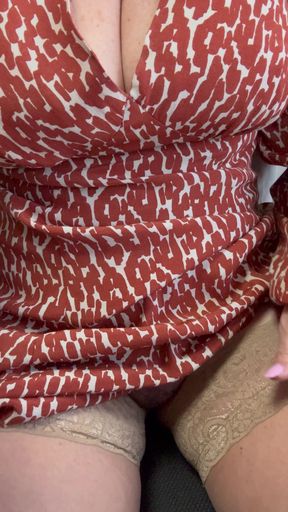 Hot sexy milf shows of her lace panties