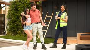 ”Madison Wilde & Roxie Sinner Sexy Car Threesome with Victor Ray”