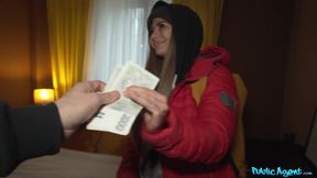 Busty chick Dominno agrees to suck and fuck for money