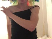 Clown girl pissing
