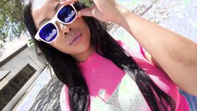 ”Camsoda - Moriah Mills Public See Through Lingerie & Oiled Up Ebony Butt”