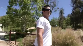 Busty blonde whore Haley Cummings gets fucked by a big cock