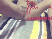 The cucumber poked into the clitoris.