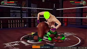 Lucha Belle Takes On Nude Warrior Joe Curr in Epic 3D Battle Arena Showdown