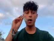 Task for sub boy - Eat your master´s cum from the bottle at the public