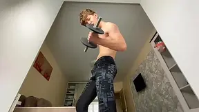 Boy next Door make his Big Dick Explode Wth Ton of Cum after Workout / Monster Cock /