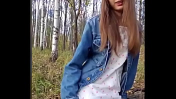 Horny teen hides in woods for multiple orgasms after school