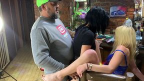 hot girls fucking with strapless dildo while we jerk off