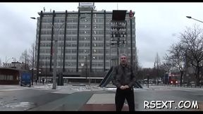 Dark angel sucks a big pole