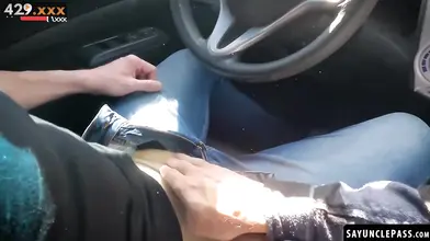 Hot & Horny Amateur Blonde Babe Gets Pounded By Her Friend's Dad In The Backseat Of An Empty Car