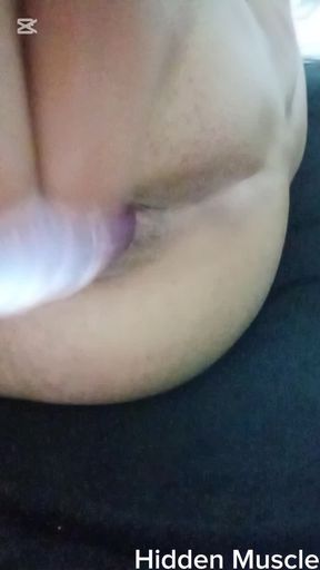 Side-Lying Anal Plug and Pink Condom TransStep-Parent Dildo Session