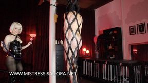 Mistress Isadora: Leather Cage Whipping