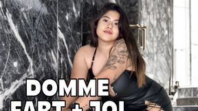 DOMINATRIX IN LEATHER FARTING & JOI