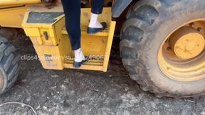 Time for some fun STOMPING on the backhoe!