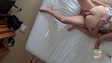 Video completo de viaje a Veracruz, intro que me manda con su cuckold y luego la follada con camara escondida