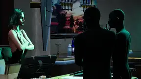 HORNY NIGHTCLUB WHORE TRY THREESOME WITH TWO GUYS