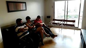 50 perla lopez nymphoman wife , the ones from the supermarket come back from the day before and in her desperation to fuck she makes them go into her office again , chapter 50