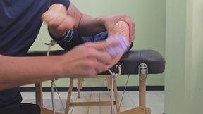 Custom request: Lizzy's ticklish agony facing down (feet camera)