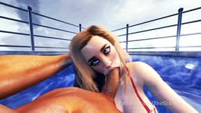 Gorgeous Blonde POV Gives a Hot Blowjob at the Pool