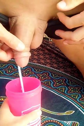 Drinking Pee in Beach and Street