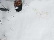 FTM Long Hot Piss in Snow