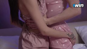 My redheaded girlfriend asked to comfort her lonely Asian friend and joined in the process