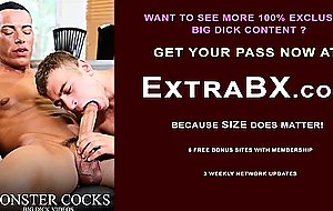 Two hunks with big dongs having anal