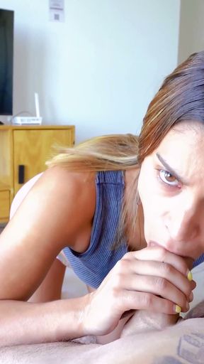 Sister-in-law in Minishorts, Receives a Big Vaginal Creampie