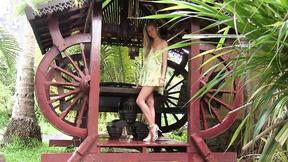 ”Long Legged Coed Anjelica Takes Off Her Night Gown To Show Cunt!”