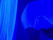 Showing feet in blacklight