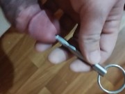 a lot of sperm after probing the urethra with a 10 mm toy