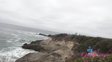 Vacation fun with sweet and innocent Remi Raw behind the scenes blowjob in the car