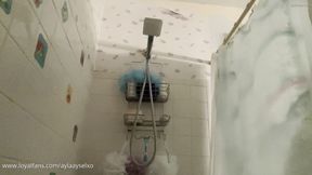 AYLA AYSEL GETS WET AND SOAPY IN THE SHOWER