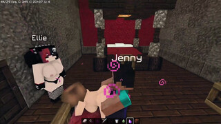 Minecraft Pounding Jennys' Ass While Ellie Rubbing Her Pussy