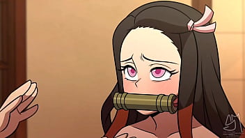 nezuko al salir de su sona de reposo ella no pudo evitar lamer un buen postre