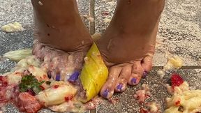 Strawberries & Banana Food Foot Crush - size 9 feet