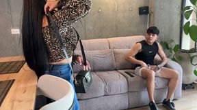 Behind the Camera of Stepbrother Smells His Busty Stepsister's Thong