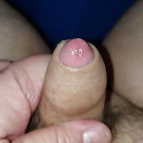 Close-up of uncut superchub cock