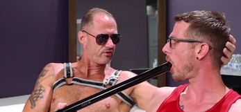 Mature Daddy Fists and Sucks His Lover to Wild Orgasm