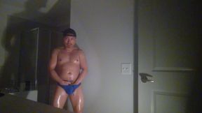 Oiled up and Posing While Wearing Speedos!