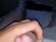 playing with my dick for my young security guy, he watch me trough the open screen
