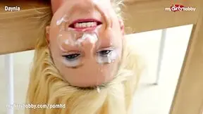 Blond Cumslut Daynia Gets Her Asshole Punished And Face Covered In Jizz