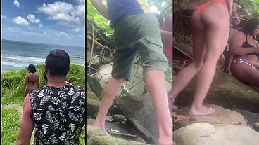 Entramos numa trilha pra fazer uma suruba na praia