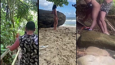 Entramos numa trilha pra fazer uma suruba na praia